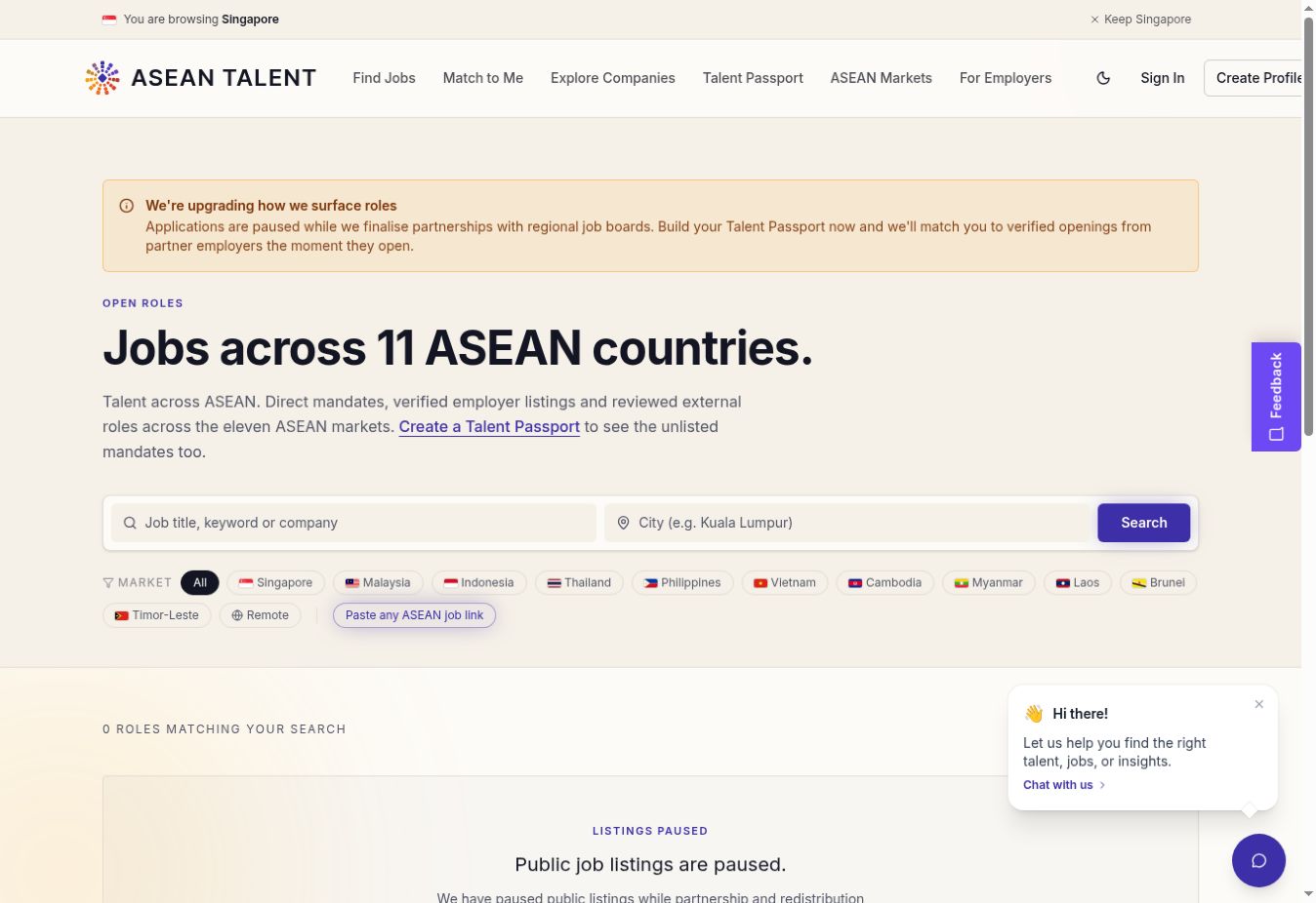 ASEAN Talent website preview